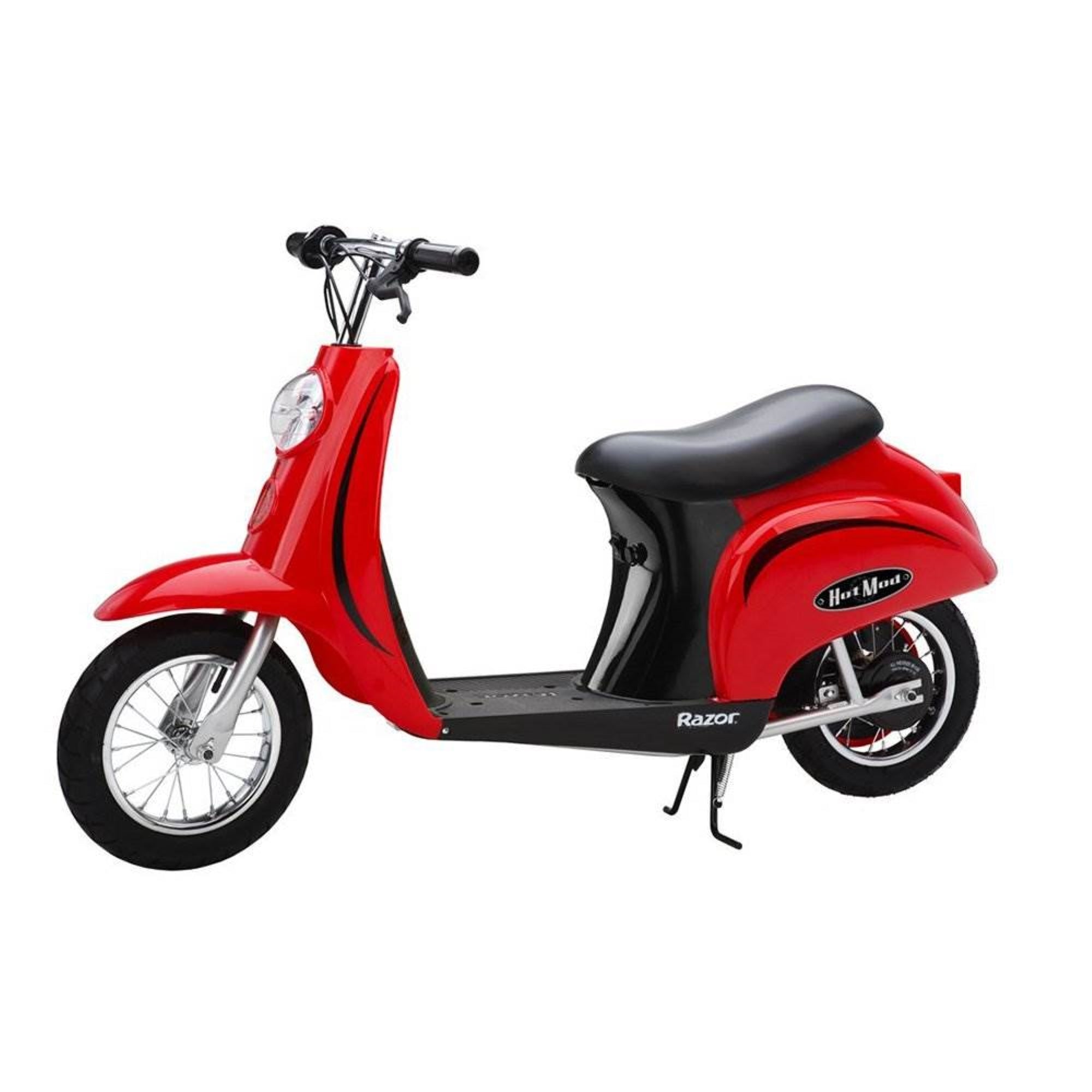 Razor Pocket Mod Miniature Euro 24V Kids Electric Scooter & Helmet, Black & Red