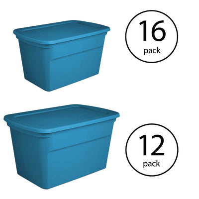 Sterilite 18 Gallon Storage Tote (16 Pack) with 30 Gallon Storage Tote (12 Pack)
