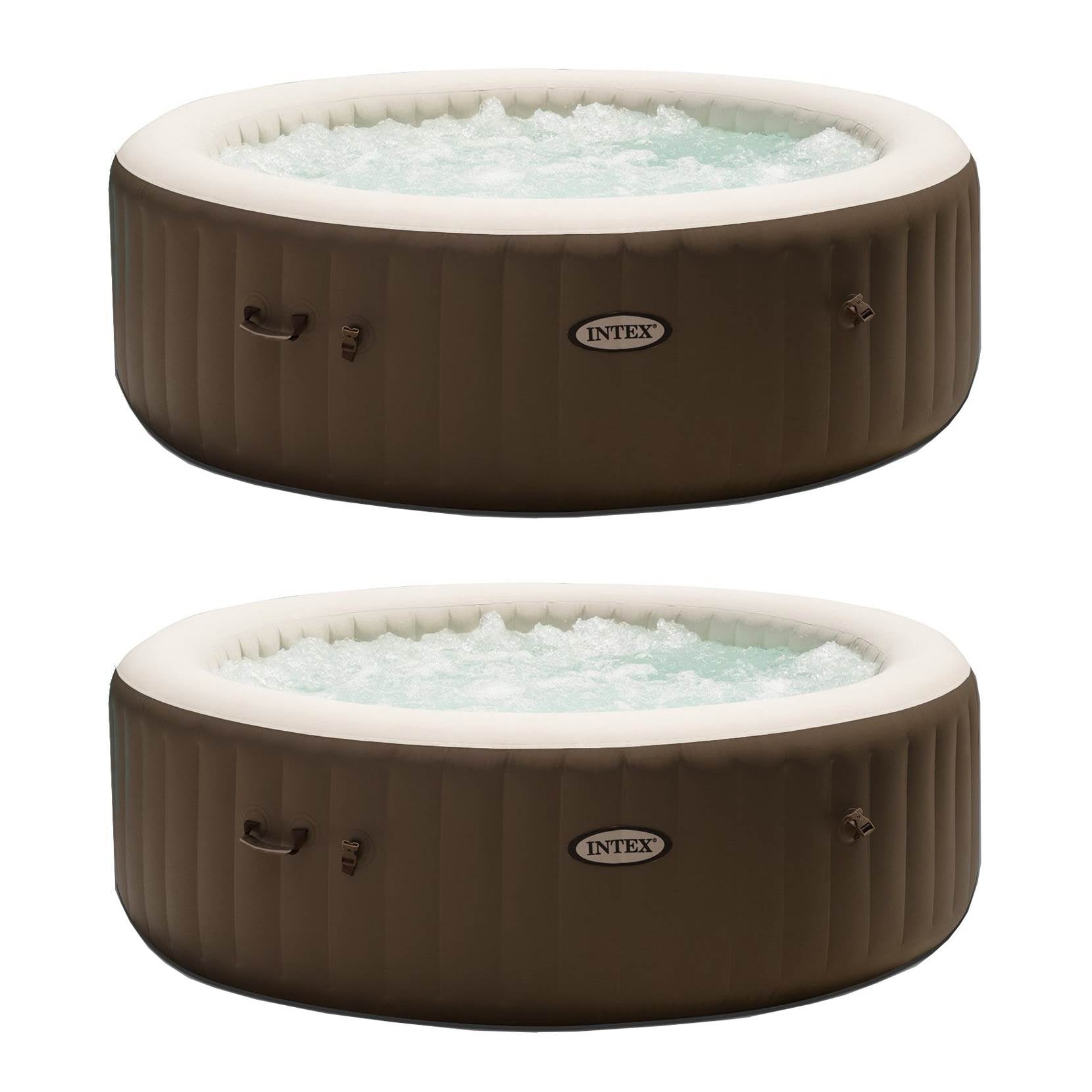 Intex Pure Spa 6 Person Portable Inflatable Bubble Jet Massage Hot Tub (2 Pack)
