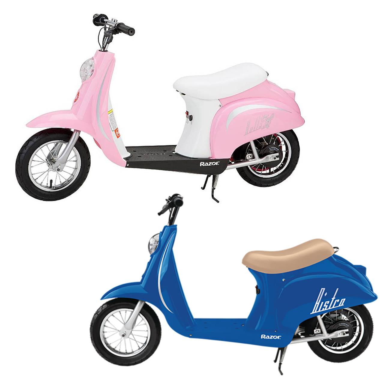 Razor Pocket Mod Mini Euro 24V 250W Electric Motor Scooter (2-Pack), Blue & Pink