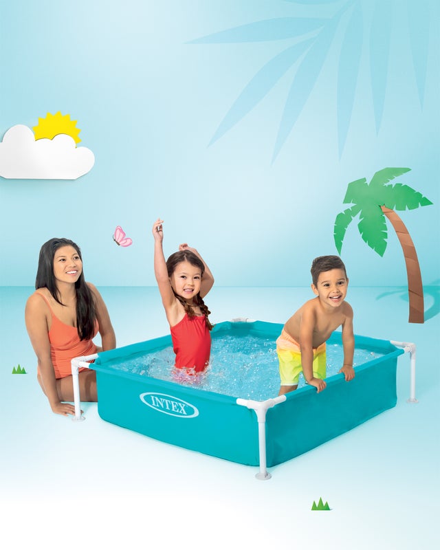 Intex Mini Frame Kiddie 4 x 4 Foot Beginner Frame Pool, Blue (Open Box) (3 Pack)