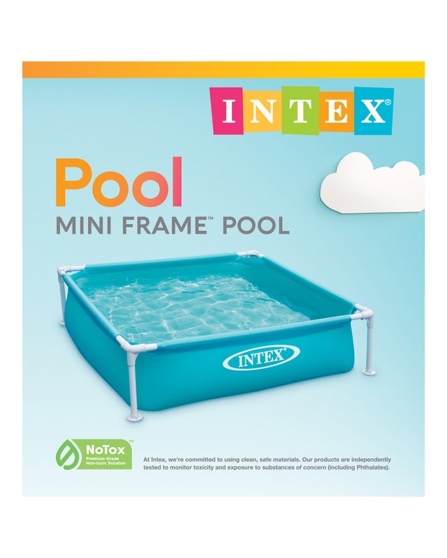 Intex Mini Frame Kids 4ft x 4ft x 12in Beginner Kiddie Swimming Pool (2 Pack)