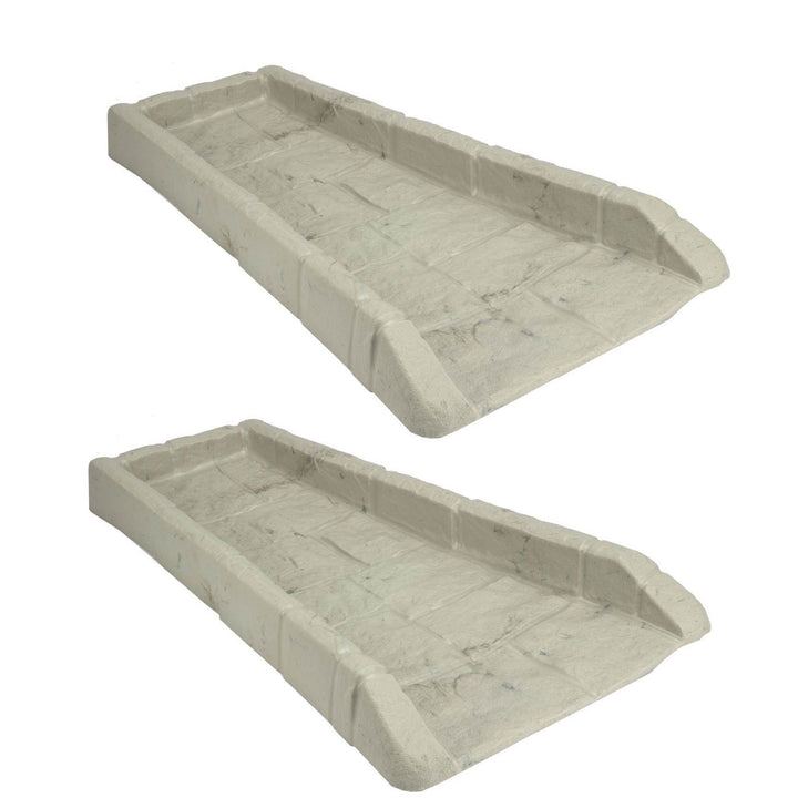 Suncast SB24 Decorative Rain Gutter Downspout Splash Block, Tan  (2 Pack)