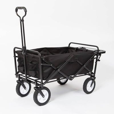 Mac Sports Collapsible Folding Garden Utility Wagon w/ Table, Black (Damaged)