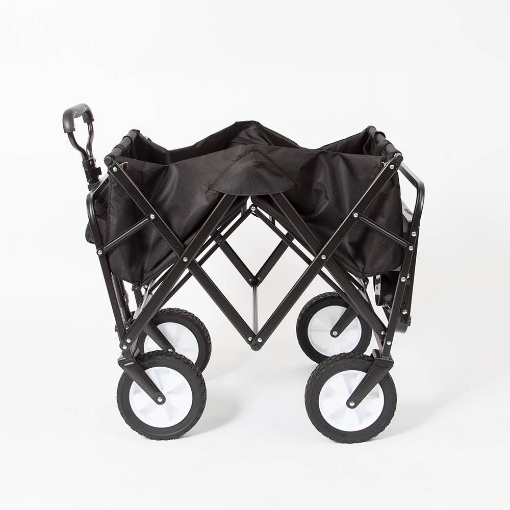 Mac Sports Collapsible Folding Garden Utility Wagon w/ Table, Black (Damaged)