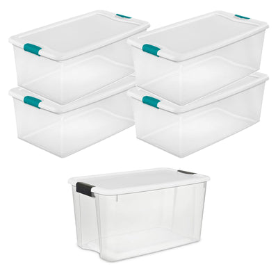 Sterilite 106-Quart Latching Storage Box 4-Pack & 70-Quart Ultra Latch Container