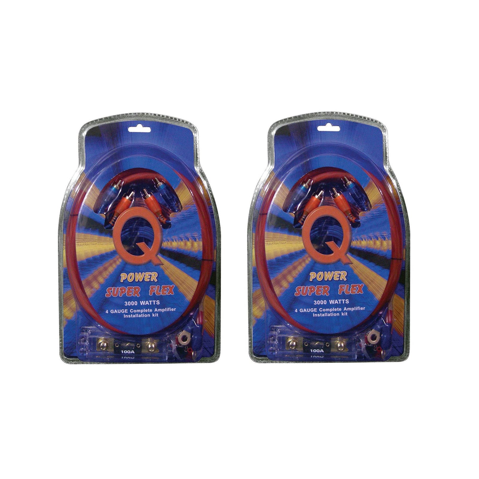 Q Power Super Flex 4-Gauge 3000-Watt Amplifier Car Audio Wiring Amp Kit (2 Pack) - VMInnovations
