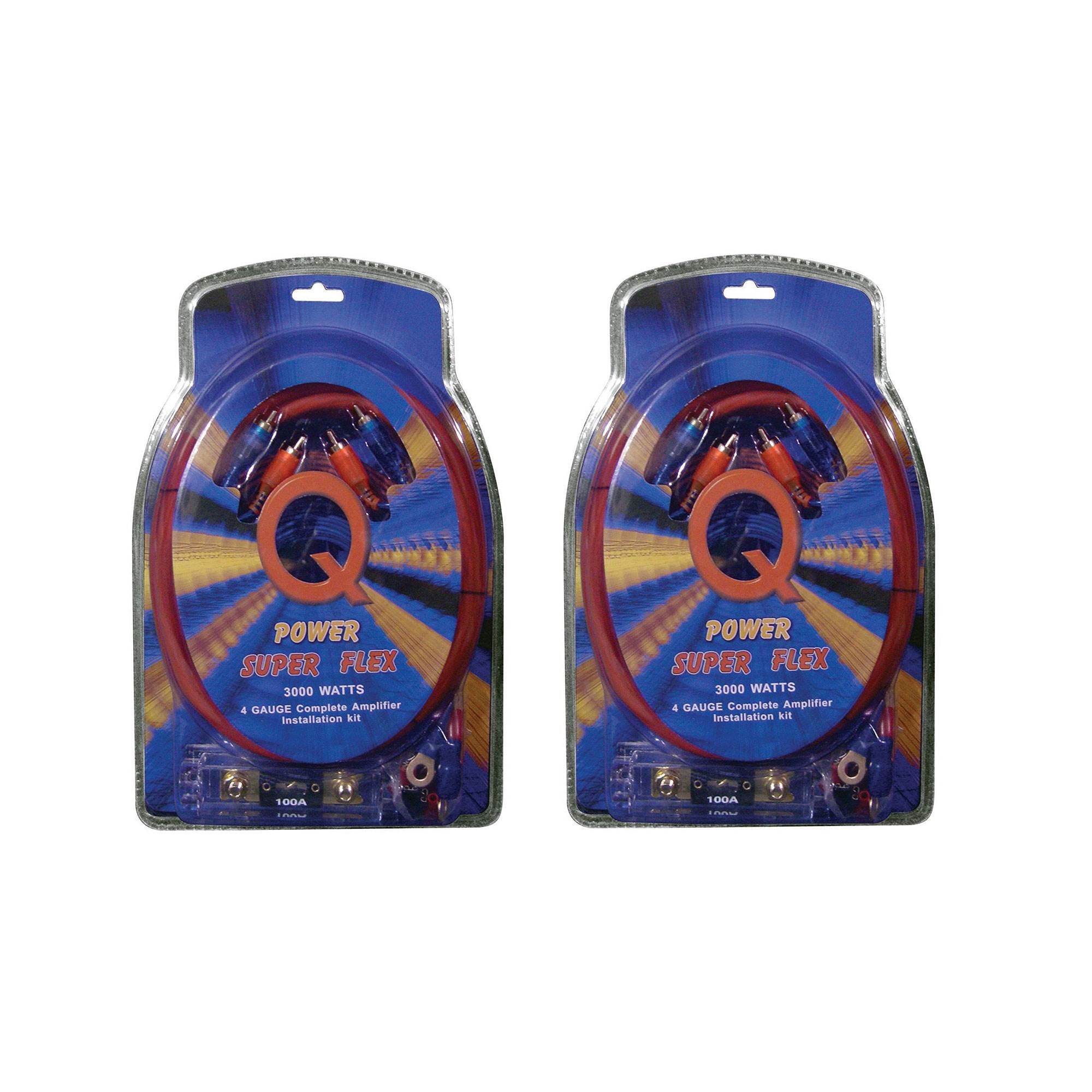 Q Power Super Flex 4-Gauge 3000-Watt Amplifier Car Audio Wiring Amp Kit (2 Pack) - VMInnovations