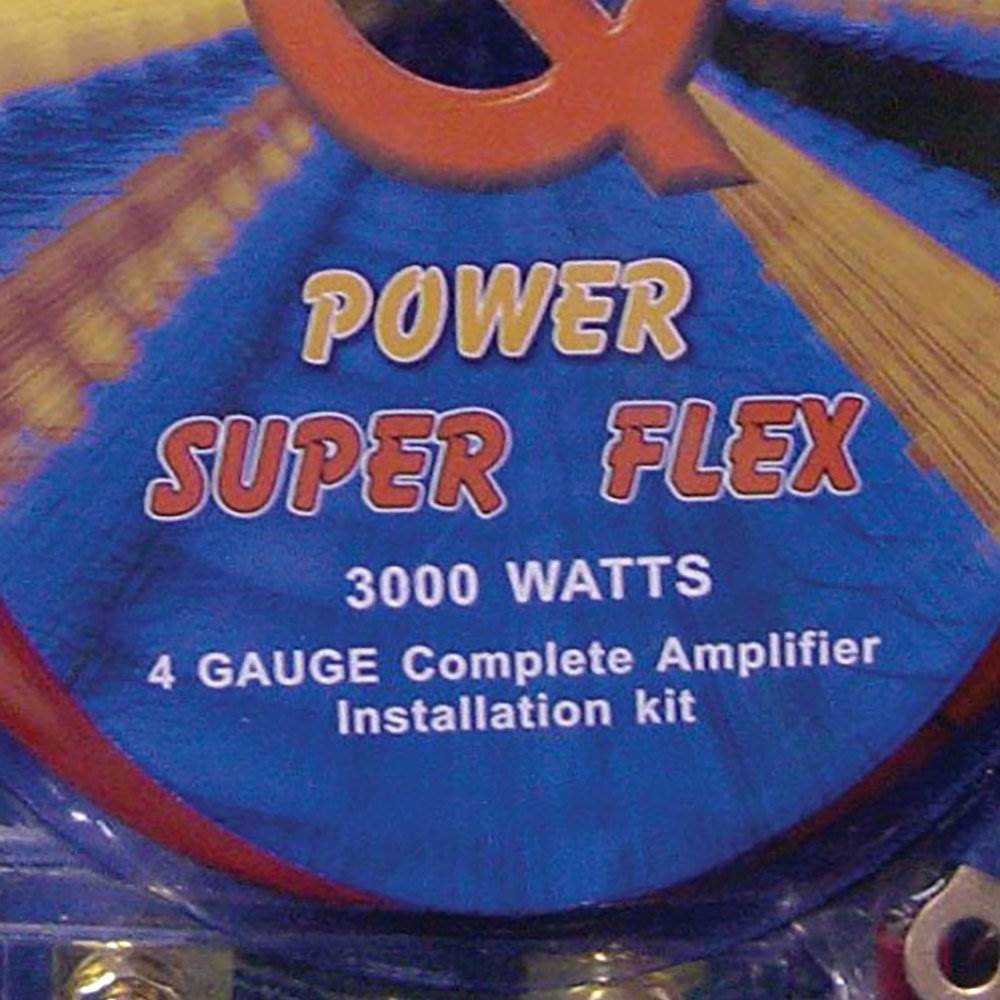 Q Power Super Flex 4-Gauge 3000-Watt Amplifier Car Audio Wiring Amp Kit (2 Pack)