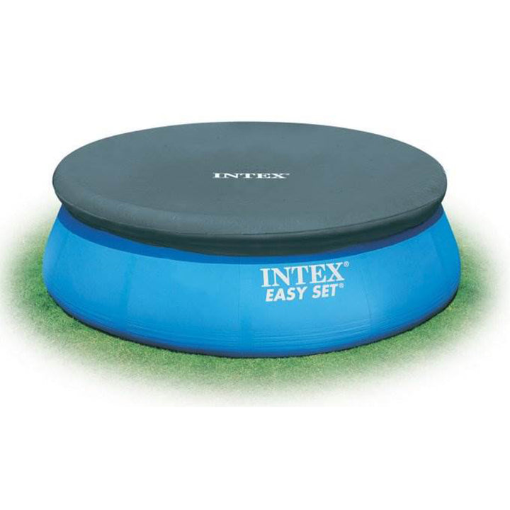 Intex 10' Easy Set Above Ground Swimming Pool Vinyl Round Cover Tarp + 8' Cover