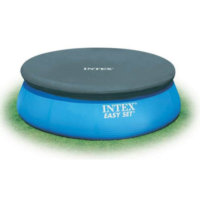 Intex 10' Easy Set Above Ground Swimming Pool Vinyl Round Cover Tarp + 8' Cover