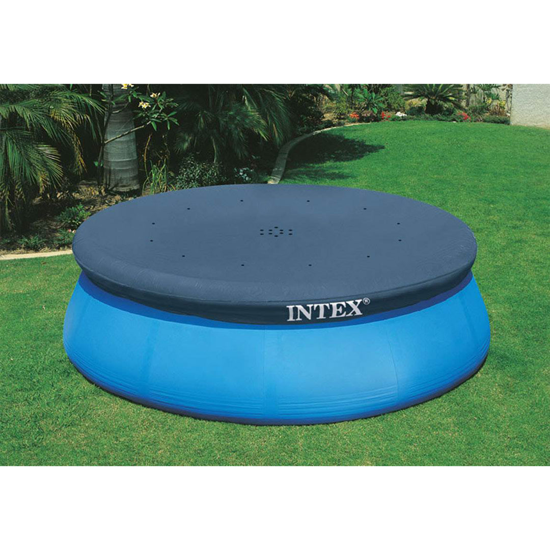 Intex 10' Easy Set Above Ground Swimming Pool Vinyl Round Cover Tarp + 8' Cover