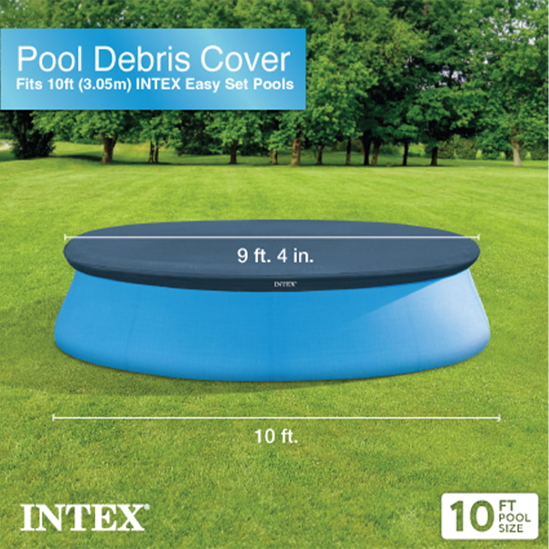 Intex 10' Easy Set Above Ground Swimming Pool Vinyl Round Cover Tarp + 8' Cover