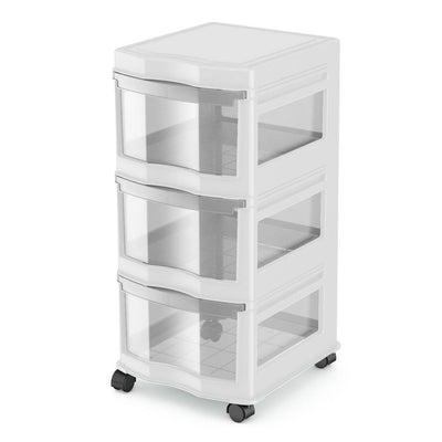 Life Story Classic 3 Shelf Storage Container Organizer Drawers, White (12 Pack)