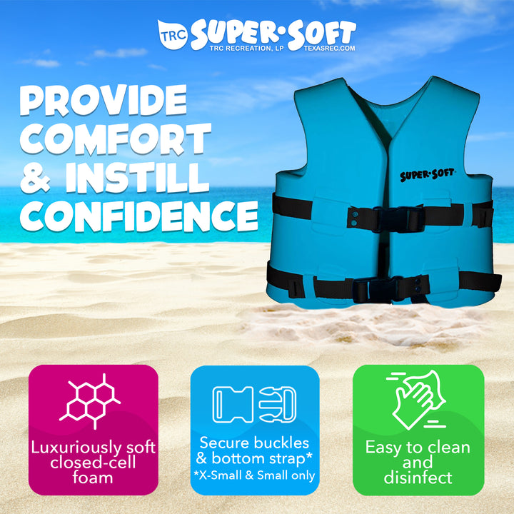 TRC Recreation Super Soft Child Life Jacket Swim Vest, Small, Marina Blue (Used)