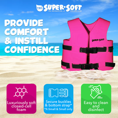 TRC Recreation Super Soft Child Life Jacket Vest, Small, Flamingo Pink(Open Box)