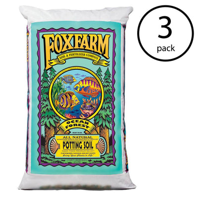 FoxFarm Ocean Forest 6.3-6.8 pH Plant Garden Potting Soil Mix (3 Pack)