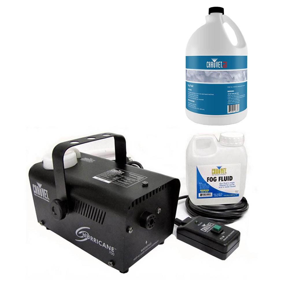 Chauvet DJ Hurricane Pro Fog Smoke Machine w/ Remote + Fog Juice Fluid, 1 Gallon