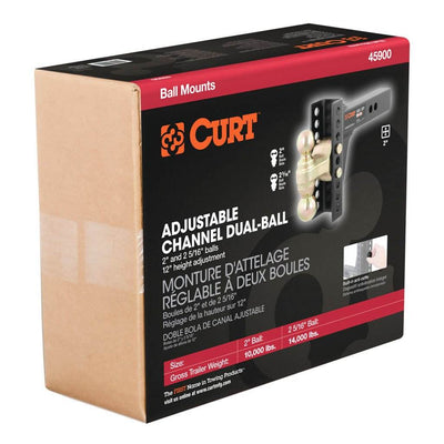 Curt 2 " 14,000 Pound Dual Ball Adjustable Channel Mount (2 Pack)