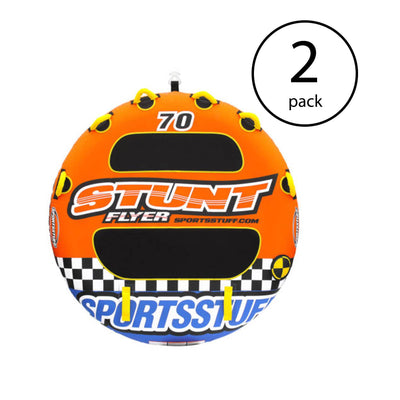 SPORTSSTUFF Stunt Flyer 1-2 Person Inflatable Double Towable Deck Tube (2 Pack)