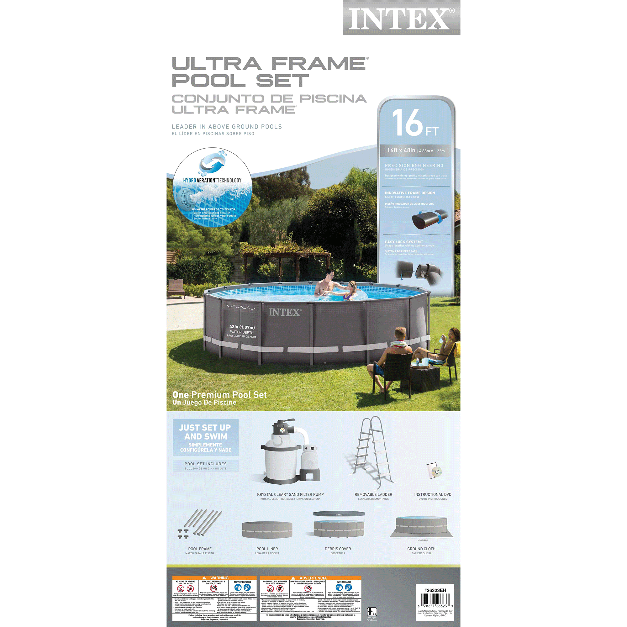 Intex 16' x 48" Ultra Frame Swimming Pool w/ 1200 GPH Sand Filter Pump (2 Pack)