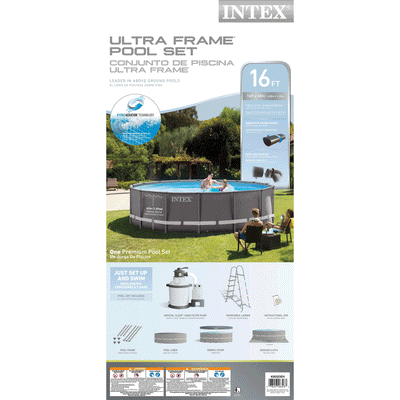Intex 16' x 48" Ultra Frame Swimming Pool w/ 1200 GPH Sand Filter Pump (2 Pack)