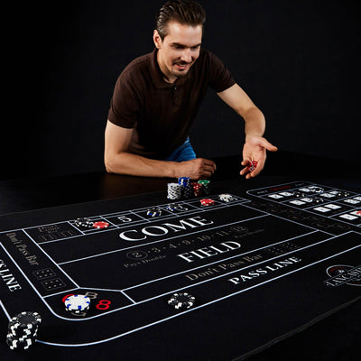 Lancaster 2-in-1 Casino Conversion Poker Table Game Portable Felt Mat (2 Pack)