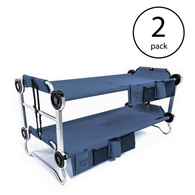 Disc-O-Bed Kid-O-Bunk Benchable Double Cot and Storage Organizers, 2 Pack, Navy - VMInnovations