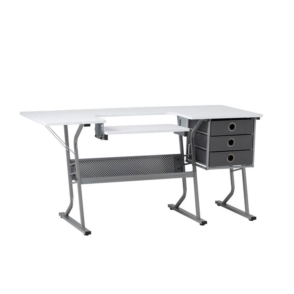 Studio Designs Eclipse Ultra Sewing Machine Craft Table Cabinet, Grey/White