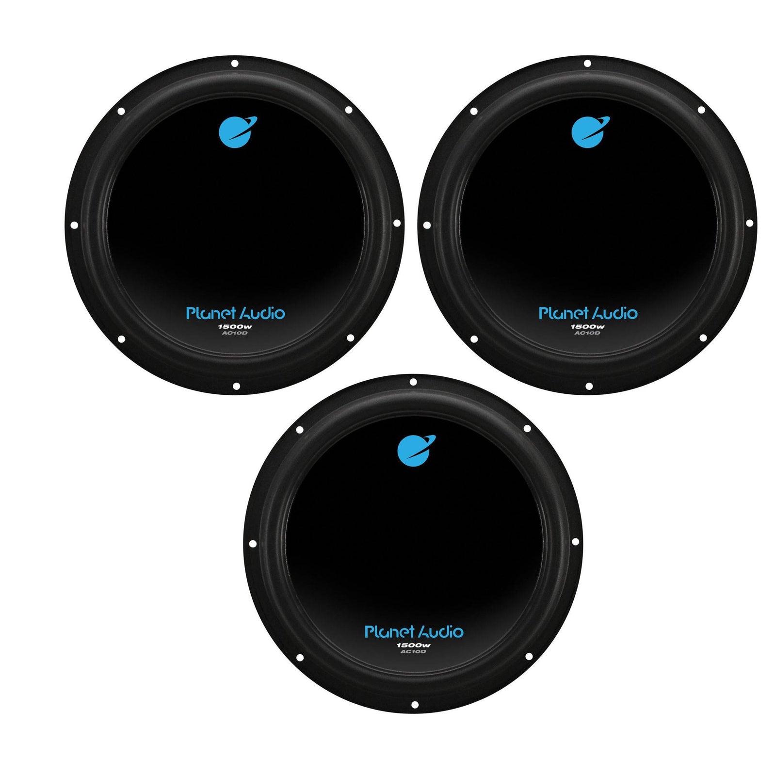 Planet Audio 10" 1500W Dual 4 Ohm Voice Coil Car Audio Power Subwoofer (3 Pack) - VMInnovations