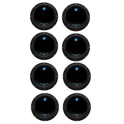 Planet Audio 10" 1500W Dual 4 Ohm Voice Coil Car Audio Power Subwoofer (8 Pack)