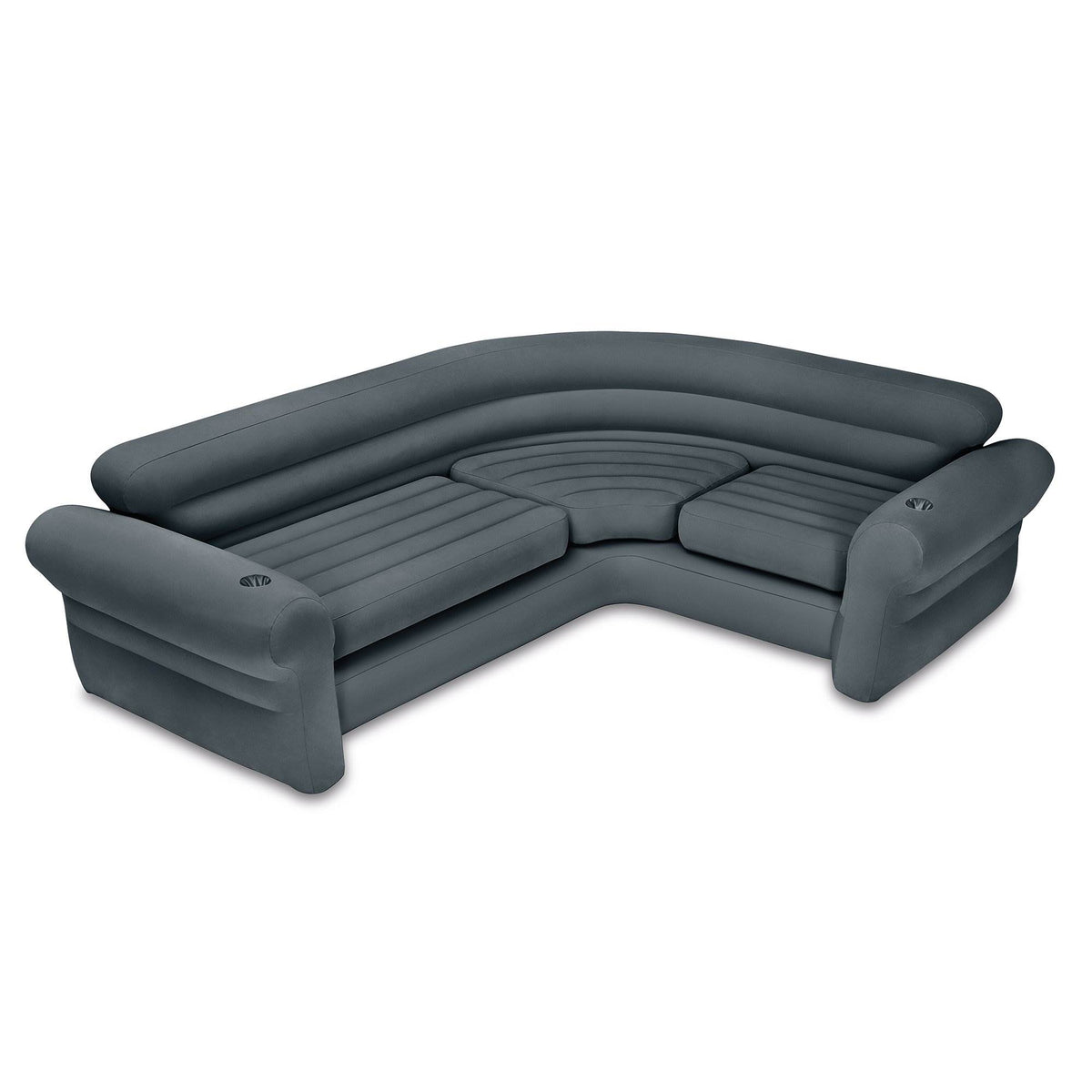 Intex Inflatable Corner Couch Sectional + Queen Size Pull-Out Futon Sofa Bed