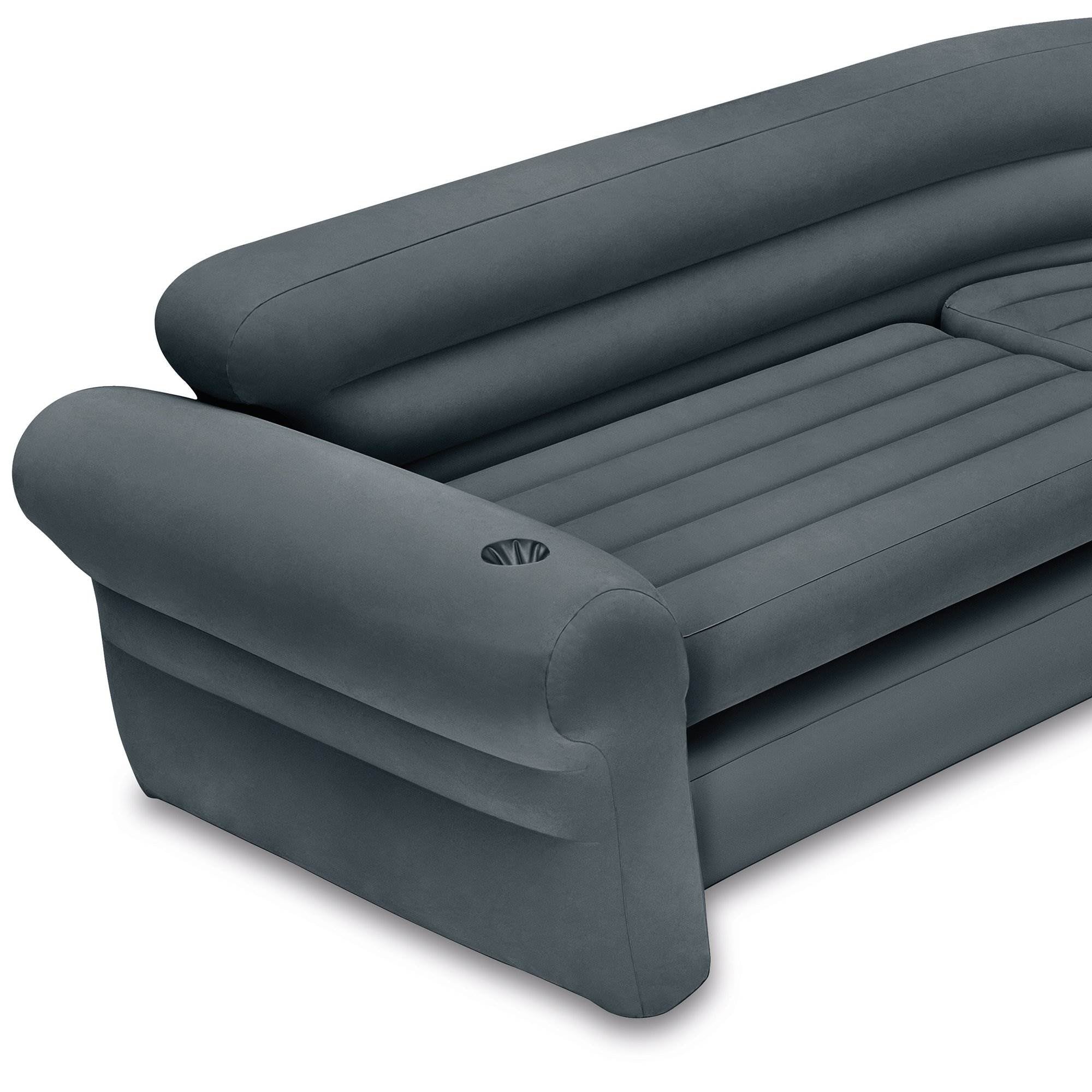 Intex Inflatable Corner Couch Sectional + Queen Size Pull-Out Futon Sofa Bed - VMInnovations
