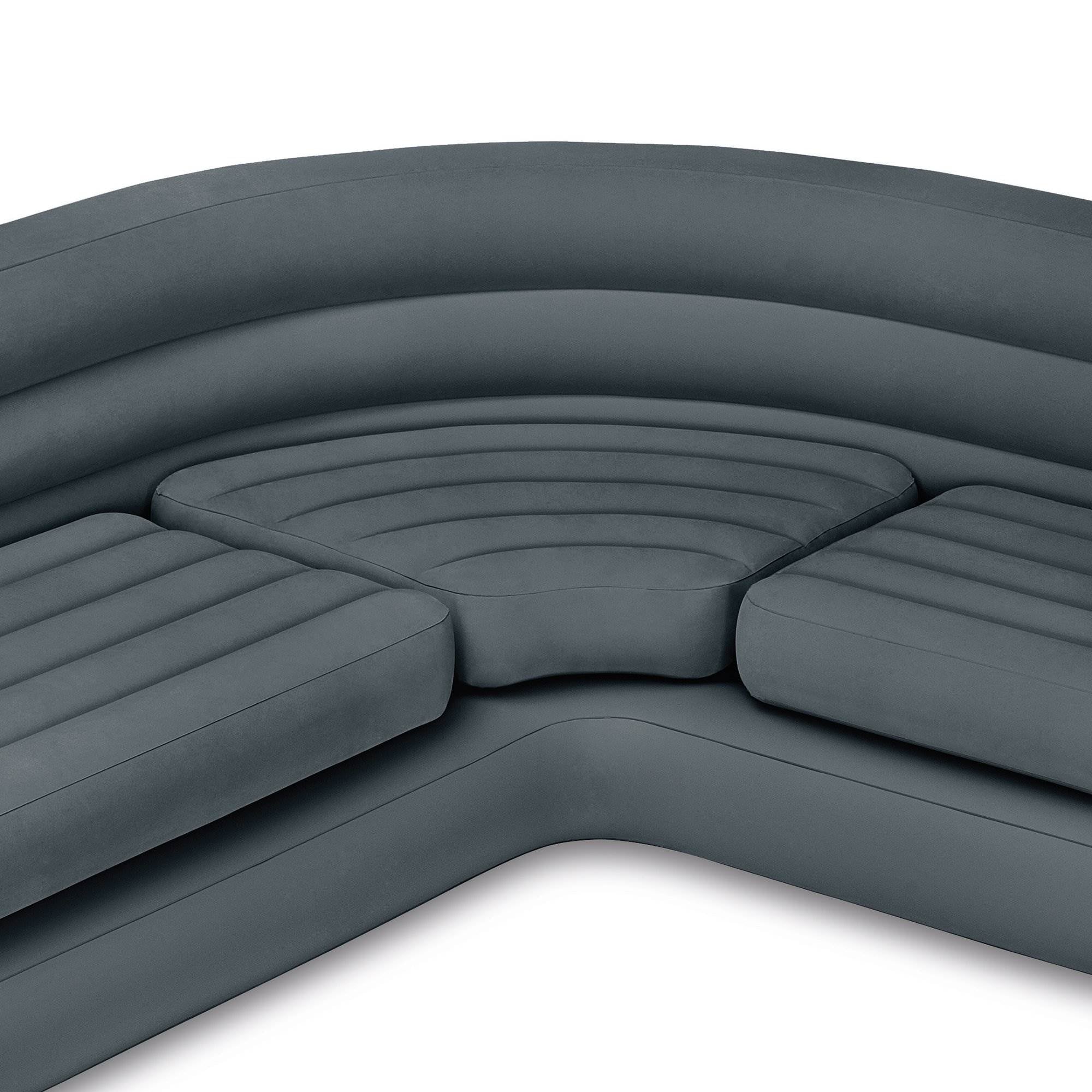 Intex Inflatable Corner Couch Sectional + Queen Size Pull-Out Futon Sofa Bed - VMInnovations