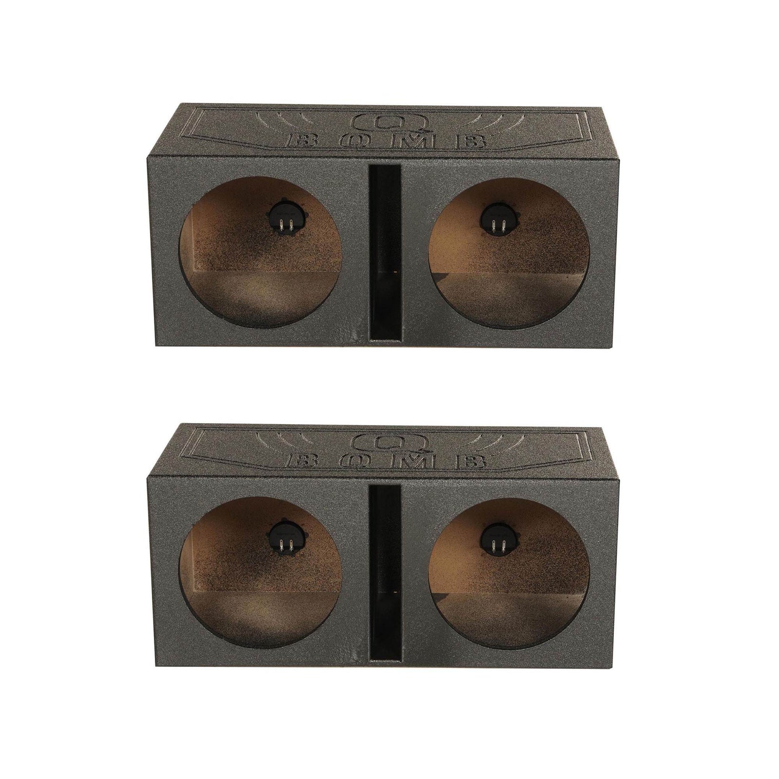 Q Power Dual 10 Inch Vented Port Subwoofer Sub Box w/ Bedliner Spray (2 Pack) - VMInnovations