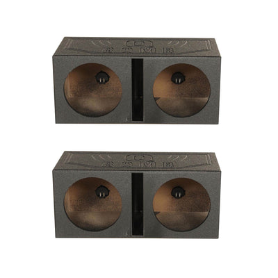 Q Power Dual 10 Inch Vented Port Subwoofer Sub Box w/ Bedliner Spray (2 Pack) - VMInnovations