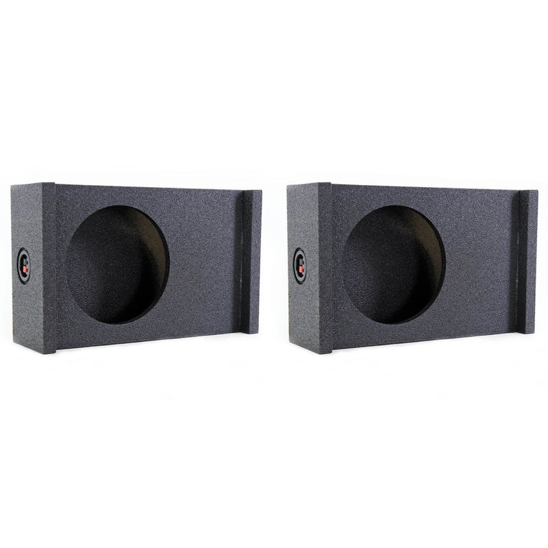 Q-Power Single 12-Inch Universal Downfire/Behind Seat Sub Box (2 Pack)