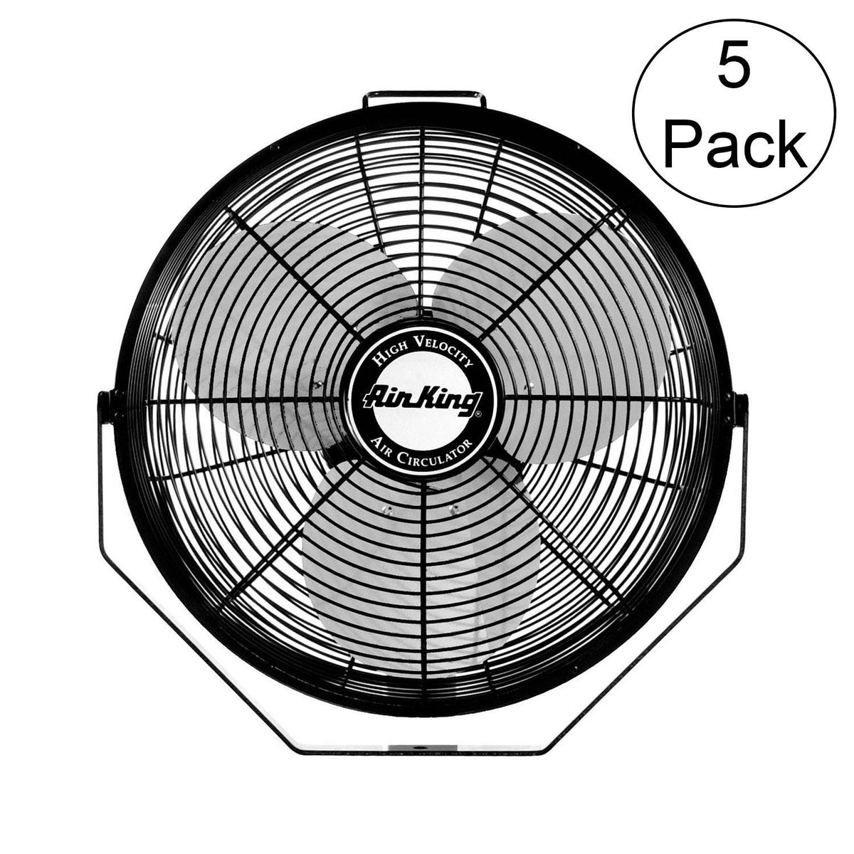 Air King 12 Inch 3 Speed 1/25 HP Motor Industrial Grade Multi-Mount Fan (5 Pack)