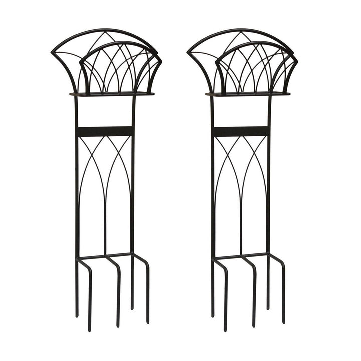 Liberty Garden Steel Decorative Garden Hose Stand with Gothic Design (2 Pack)