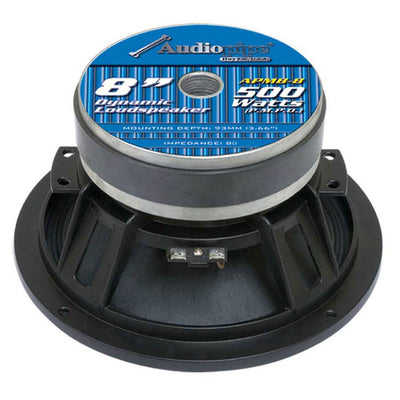Audiopipe APMB-8B 500W 8" Low/Mid Frequency Mid-bass Car Audio Speaker (2 Pack)