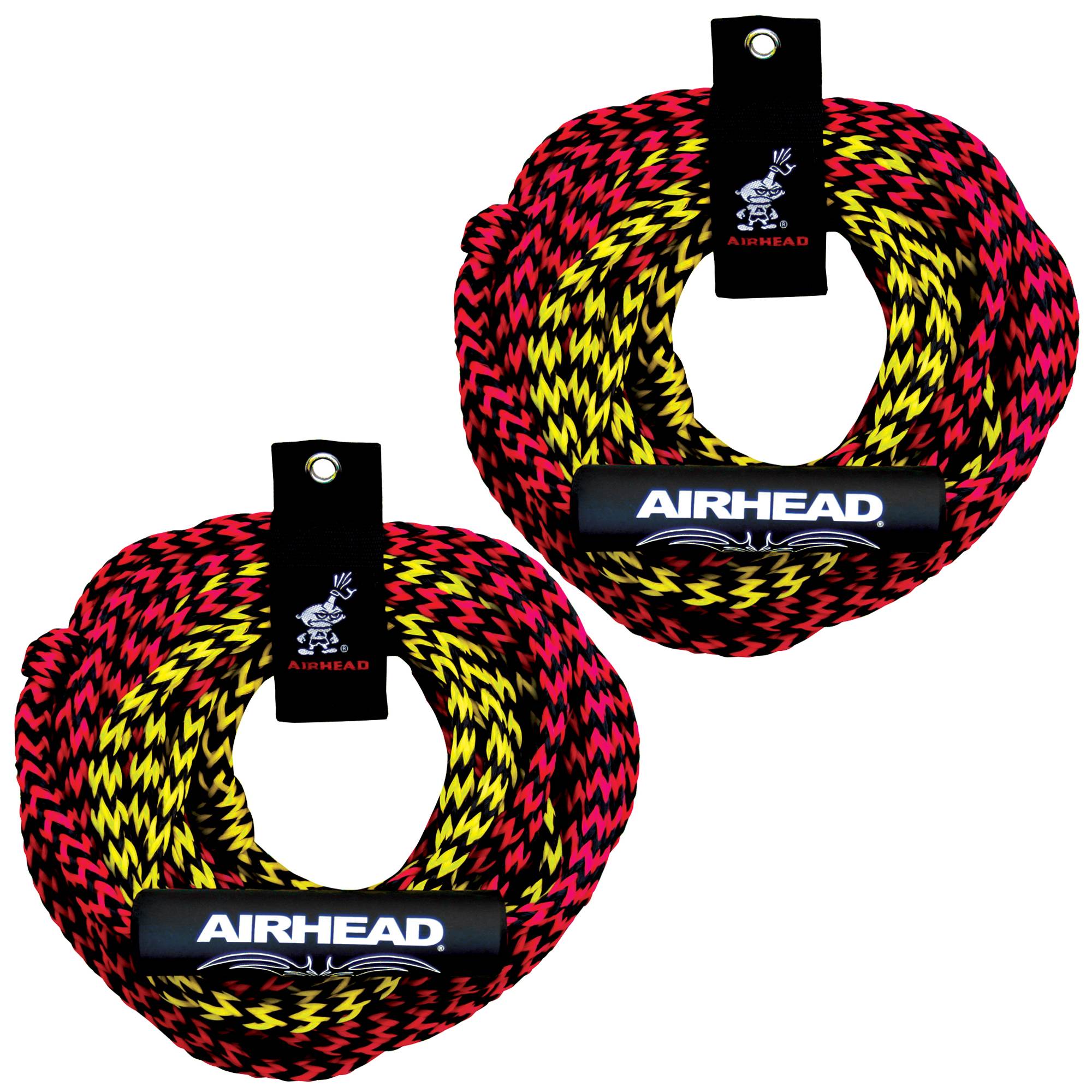 Airhead Tube Rope 2 Section w/ Floater 2 Rider Towable Lake Boat Water (2 Pack)