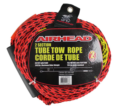 Airhead Tube Rope 2 Section w/ Floater 2 Rider Towable Lake Boat Water (2 Pack)