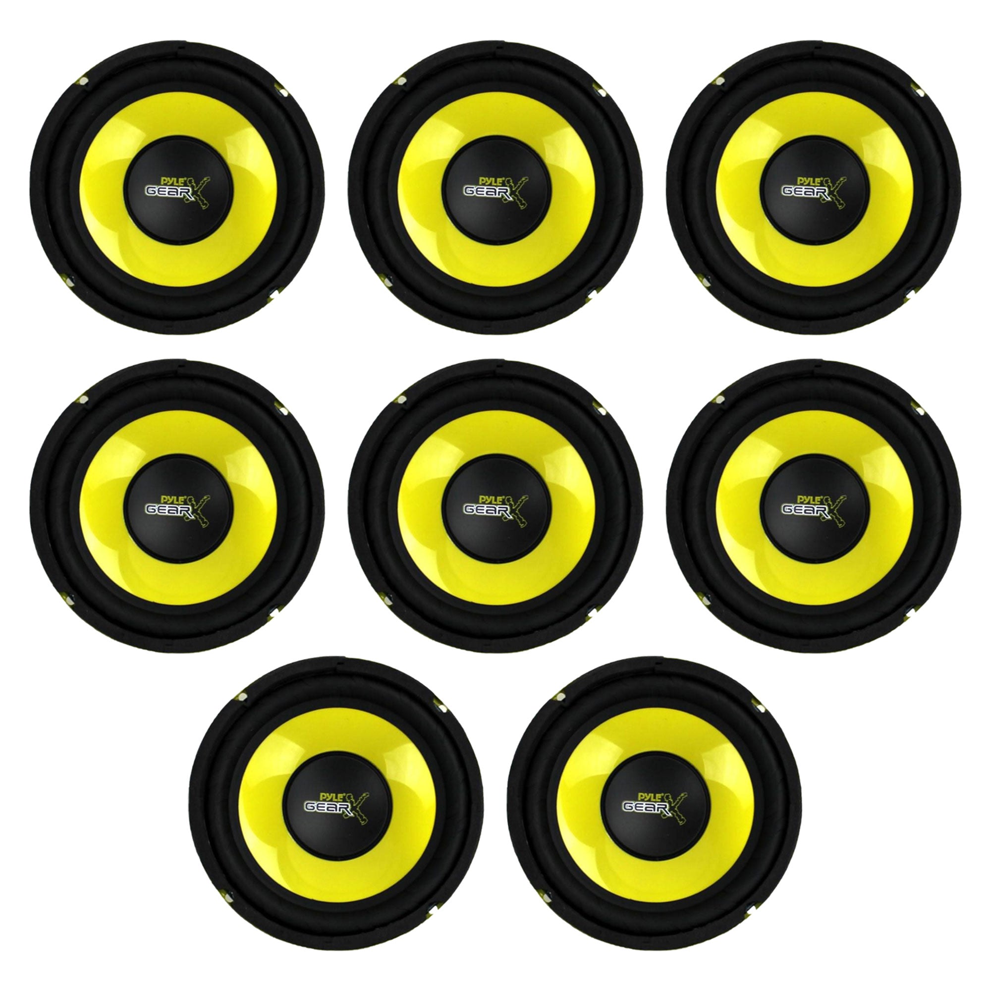 Pyle PLG64 6.5 Inch 300 Watt Car Mid Bass Subwoofer Sub Power Speaker (8 Pack)