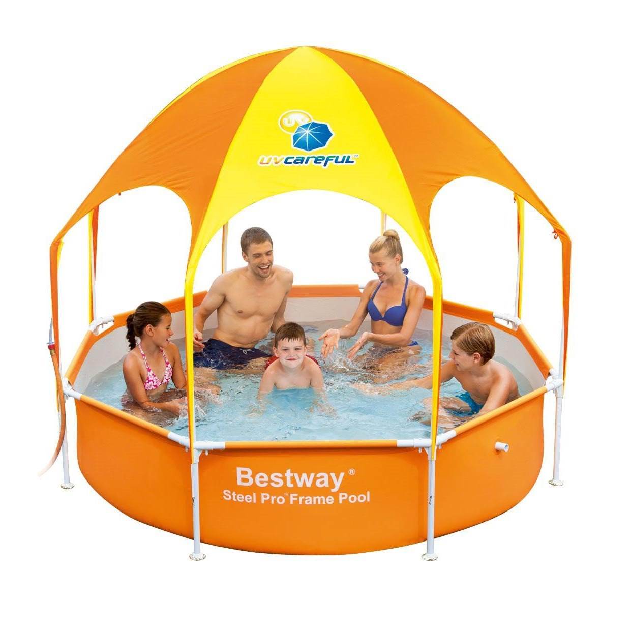 Bestway Splash in Shade 8' x 20" Kids Spray Play Swimming Pool & Canopy, 2 Pack
