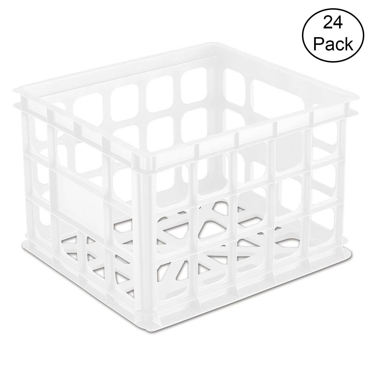 Sterilite Plastic Storage Box Crate Container for Home, Office, & Dorm (24 Pack)