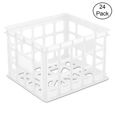 Sterilite Plastic Storage Box Crate Container for Home, Office, & Dorm (24 Pack)