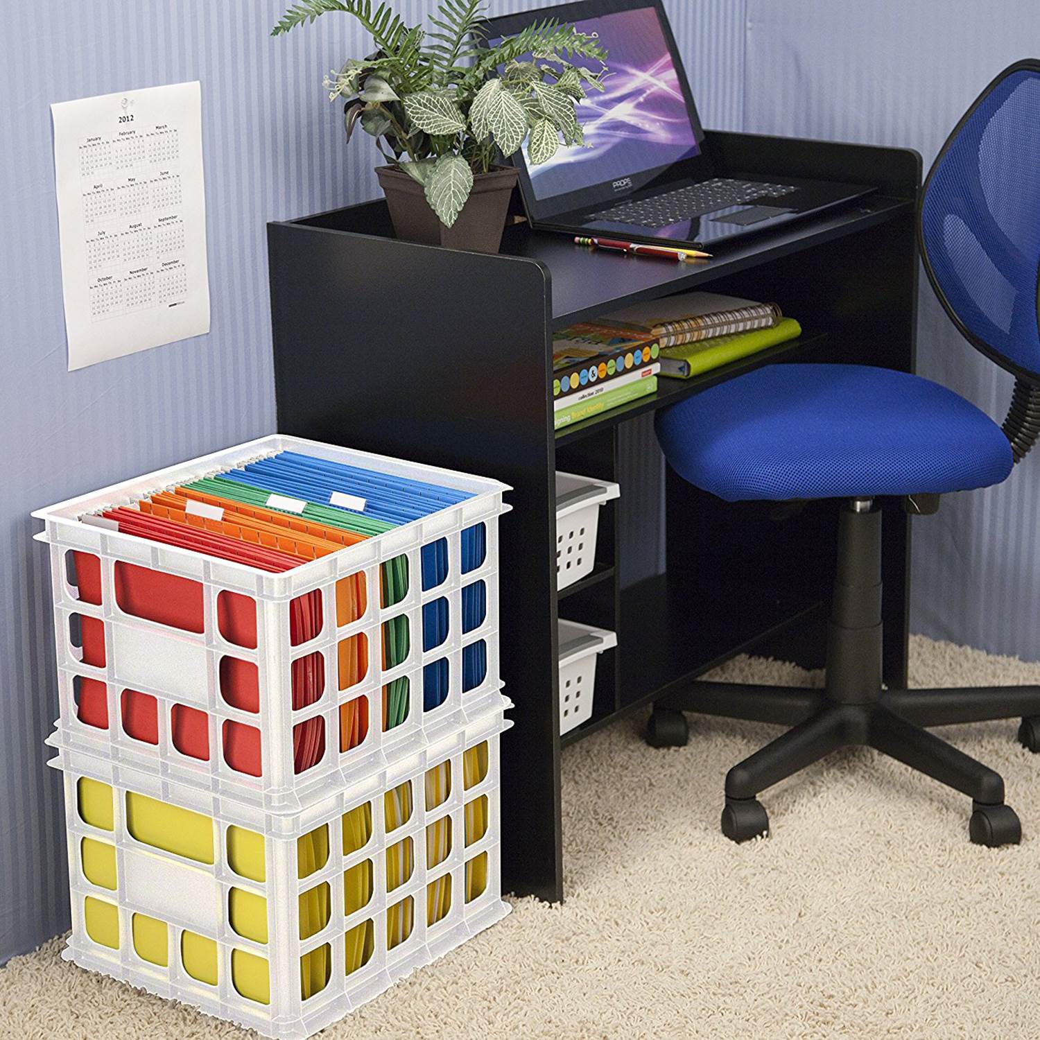 Sterilite Plastic Storage Box Crate Container for Home, Office, & Dorm (24 Pack)