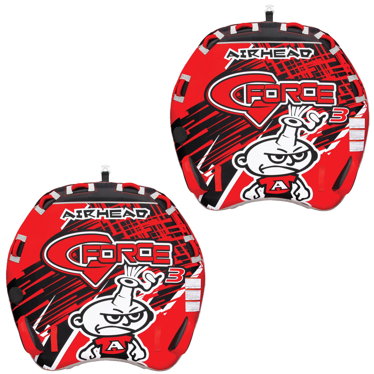 Airhead G Force 3 Triple Rider Inflatable Towable Lake Performance Tube (2 Pack)