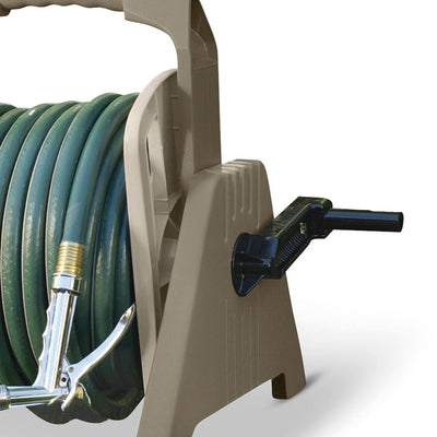 Suncast 100 Foot Tote or Wall Mount Garden Hose Reel, Taupe TSA100M (2 Pack)