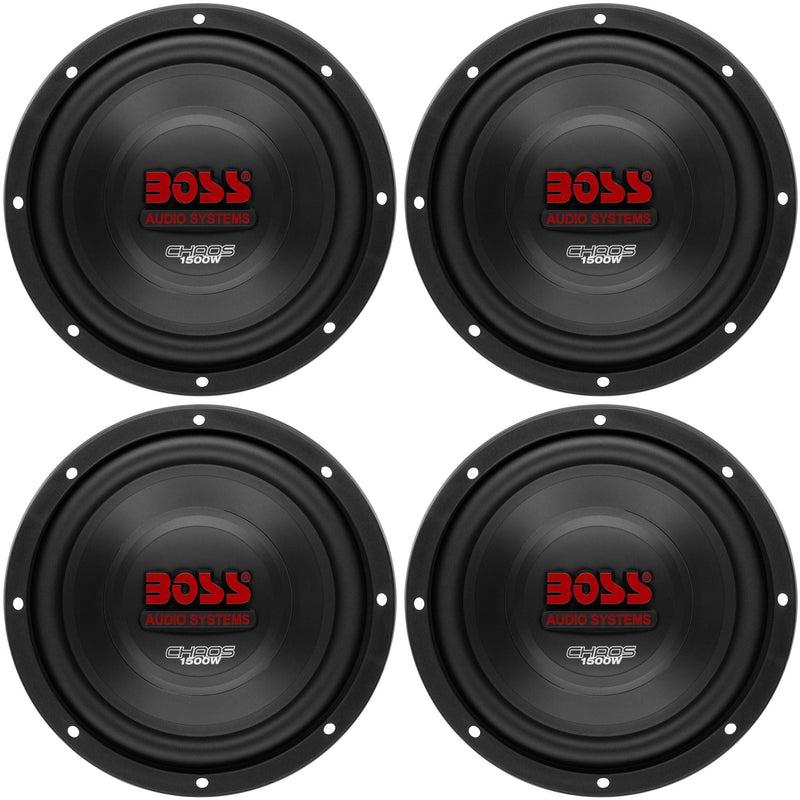 Boss 10" 1500W Car Subwoofer Audio DVC Power Sub Woofer 4 Ohm Stereo (4 Pack)